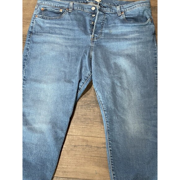 Big "E" Wedgie Skinny LEVI'S Premium Blue Jeans Size 18W MADE 2019 Button Fly - Picture 7 of 16